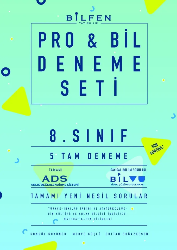 Bilfen Yayıncılık 8.Sınıf Tüm Dersler Pro & bil 5'Li Deneme Seti 2026