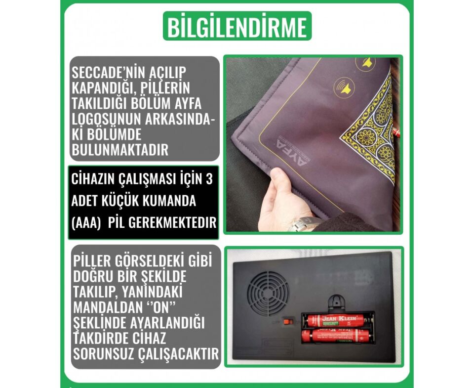 Ayfa Basın Yayın Benim Seccadem Namaz Kılmayı Öğreten Sesli Seccade Kabe Desenli Kutulu