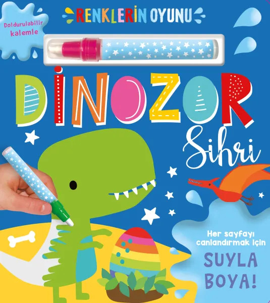 İndigo Çocuk Renklerin Oyunu - Dinozor Sihri (Doldurulabilir Kalemle Sulu Boyama)