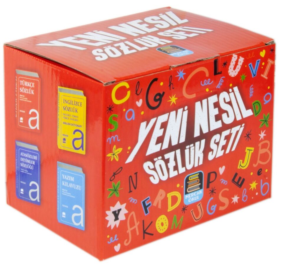 2027 Mercan Okul Yeni Nesil Sözlük Seti Türkçe İngilizce Yazım Atasözleri Ve Deyimler Sözlüğü 4 Kitap Biala Kapak