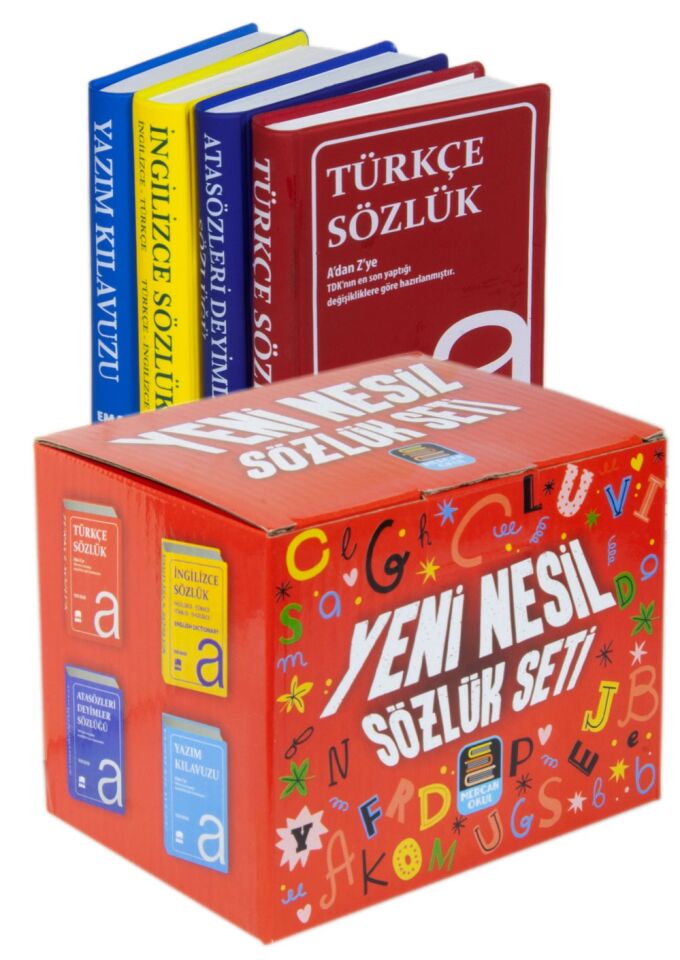 2027 Mercan Okul Yeni Nesil Sözlük Seti Türkçe İngilizce Yazım Atasözleri Ve Deyimler Sözlüğü 4 Kitap Biala Kapak