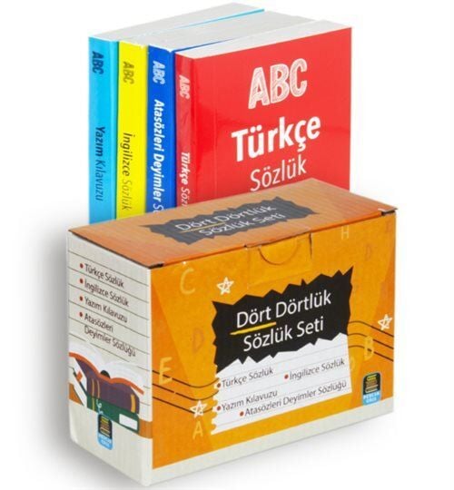 2027 Mercan Okul Yayınları Dört Dörtlük Sözlük Seti Türkçe-İngilizce-Yazım Kılavuzu-Atasözleri Ve Deyimler Sözlüğü 4 Kitap Set 2.Hr.