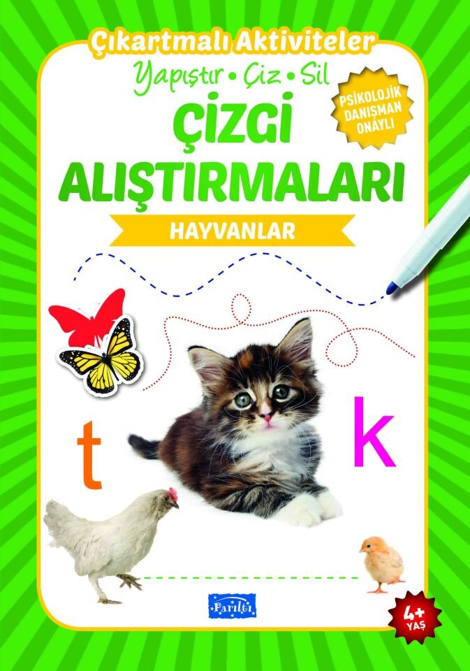 Parıltı Yayıncılık  Çizgi Alıştırmaları Hayvanlar 4+Yaş