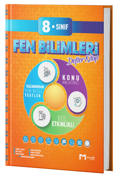 Mozaik Yayınları 8.Sınıf Fen Bilimleri Defter Kitap