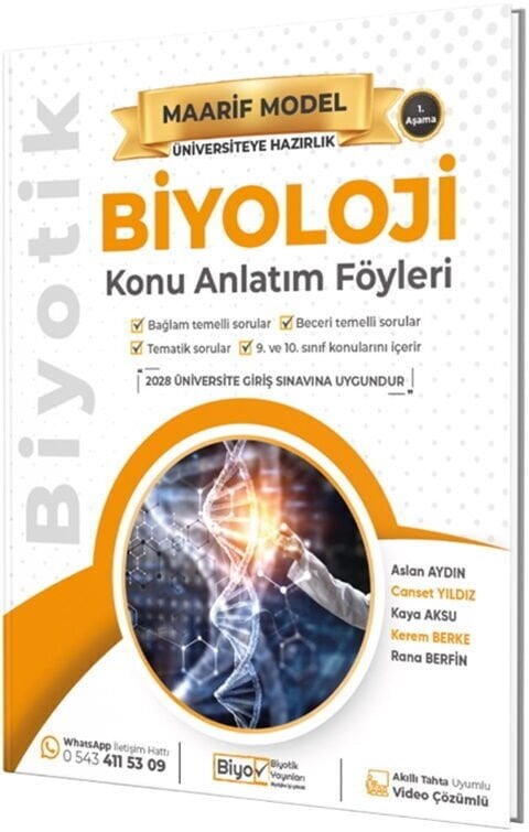 Biyotik Üniversiteye Hazırlık Biyoloji Konu Anlatım Föyleri 1. Aşama 2026