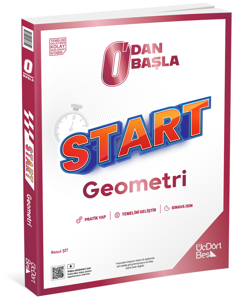 Üç Dört Beş Yayınları 0'Dan Başla Start Geometri Soru Bankası - GÜNCEL BASKI