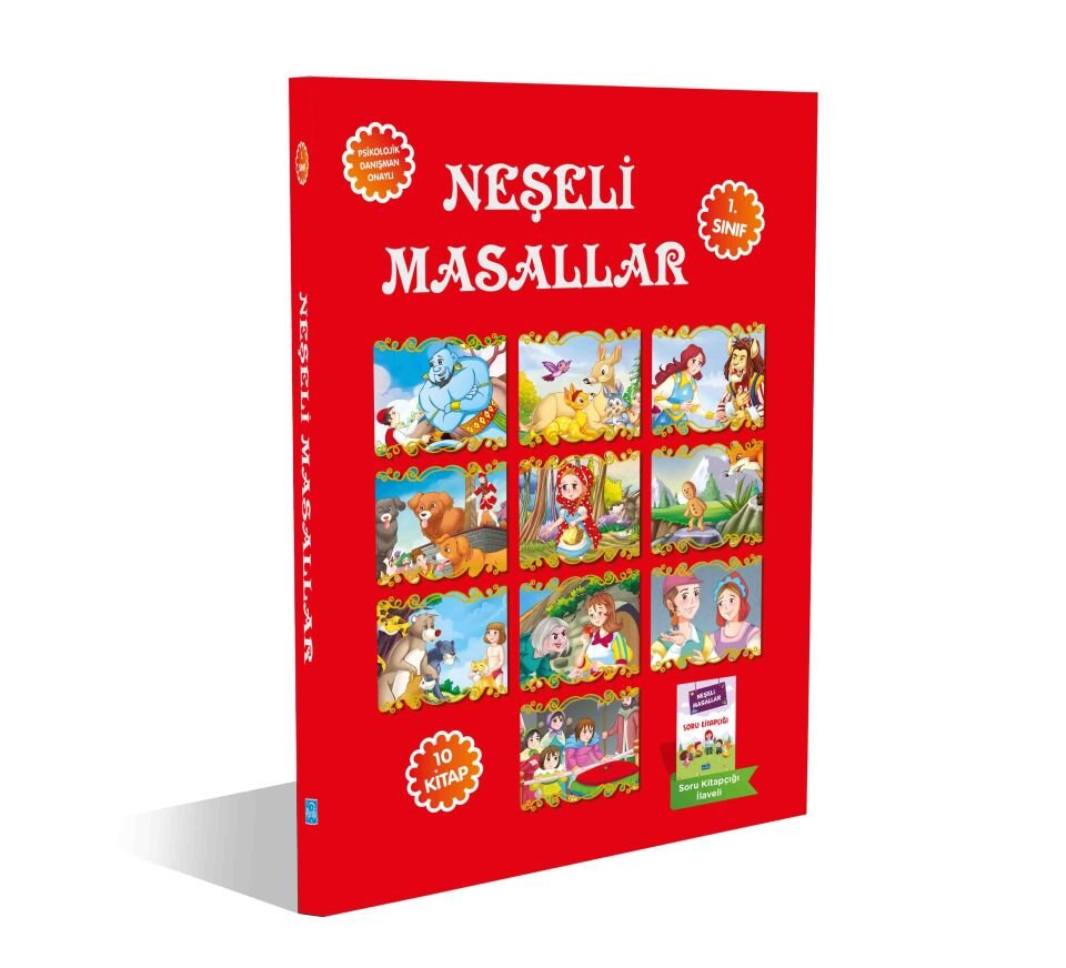 Parıltı Yayıncılık 1 Sınıf Neşeli Masallar Serisi 10 Kitap Set Renkli Resimli
