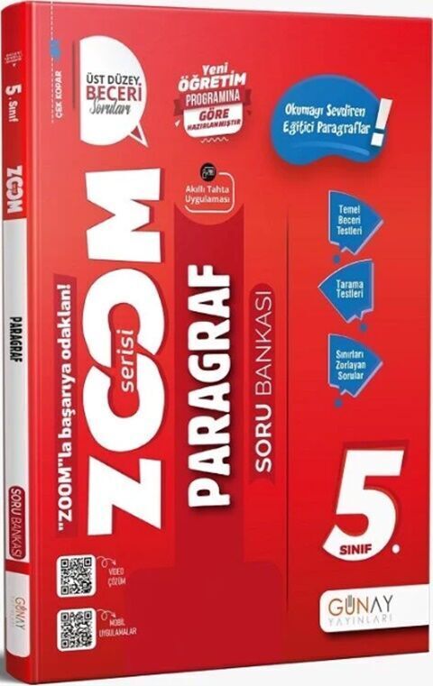 Günay Yayınları 5.Sınıf Zoom Serisi Paragraf Soru Bankası
