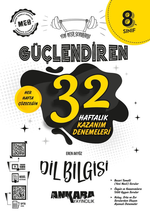 2027 Ankara Yayıncılık 8.Sınıf Dil Bilgisi Güçlendiren Haftalık Kazanım Denemeleri