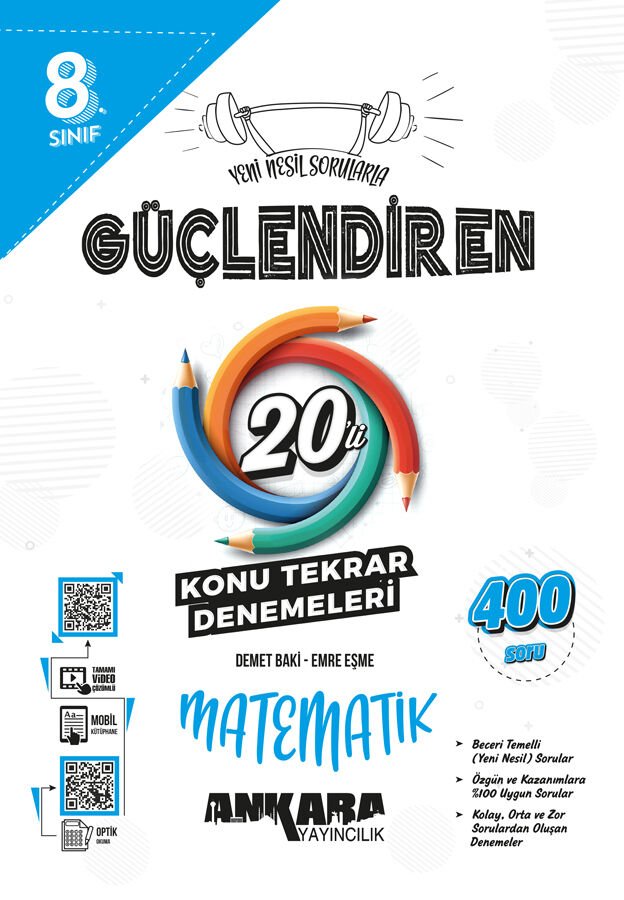 2026 Ankara Yayıncılık 8.Sınıf Matematik Güçlendiren 20 Konu Tarama Denemesi 2026