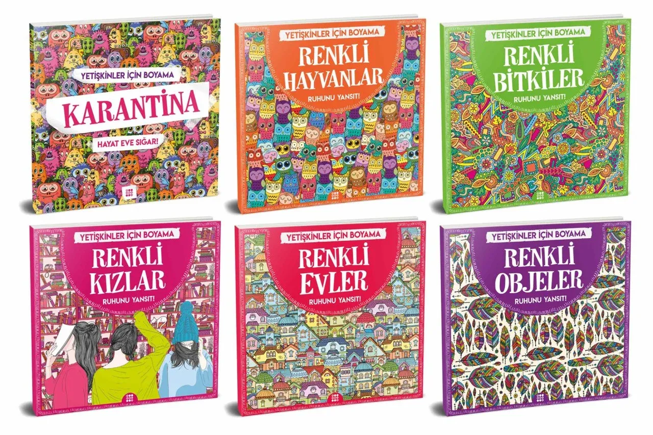 Dokuz Yayınları Yetişkinler İçin Boyama Seti 6 Kitap Set