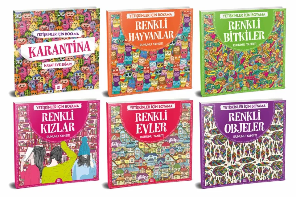 Dokuz Yayınları Yetişkinler İçin Boyama Seti 6 Kitap Set