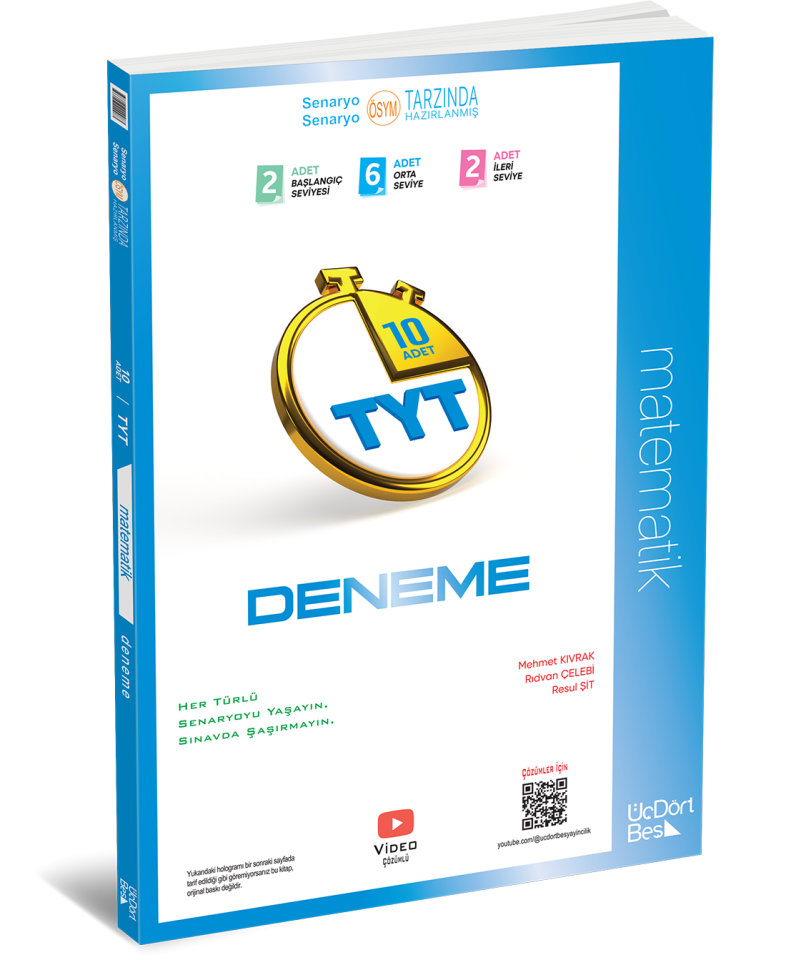 Üç Dört Beş Yayıncılık TYT Matematik 10 lu Deneme