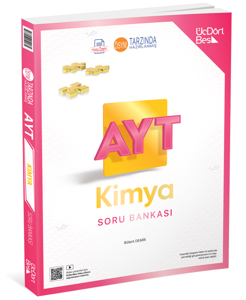 2027 Üç Dört Beş Yayınları Ayt Kimya Soru Bankası