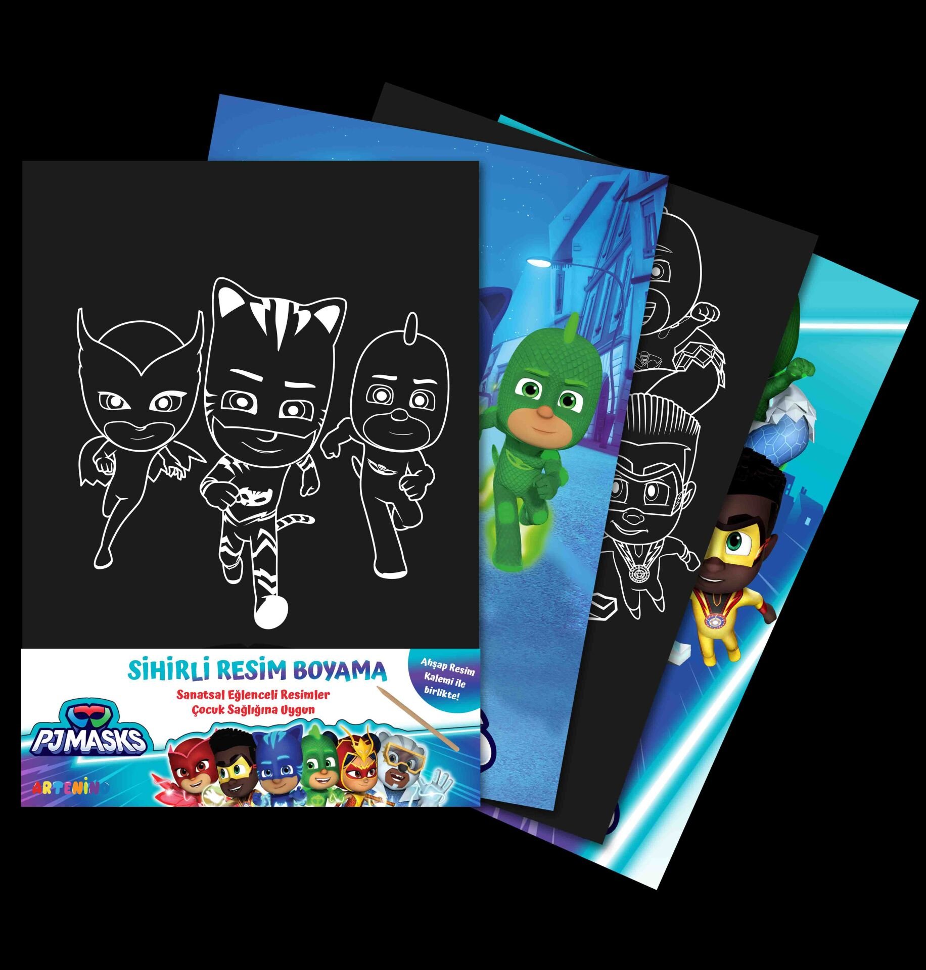 Sihirli Resim Boyama-Pjmasks (Ahşap Kalemli)