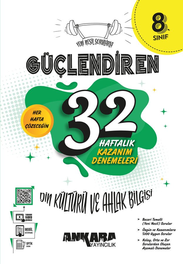 Ankara Yayıncılık 8. Sınıf 32 Haftalık Güçlendiren Din Kültürü Ve Ahlak Bilgisi Kazanım Denemeleri