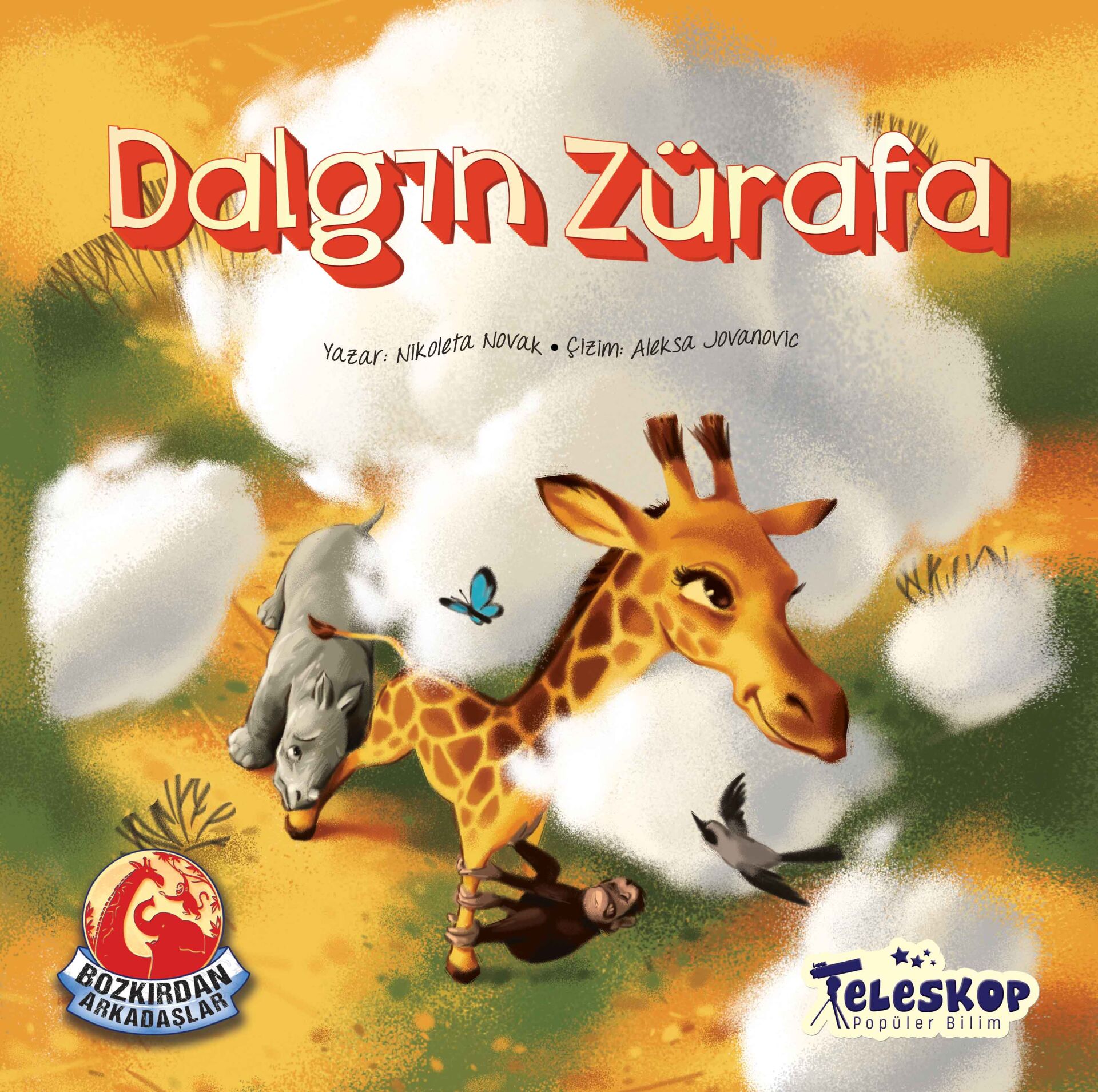 Teleskop Bozkırda Arkadaşlar Dalgın Zürafa