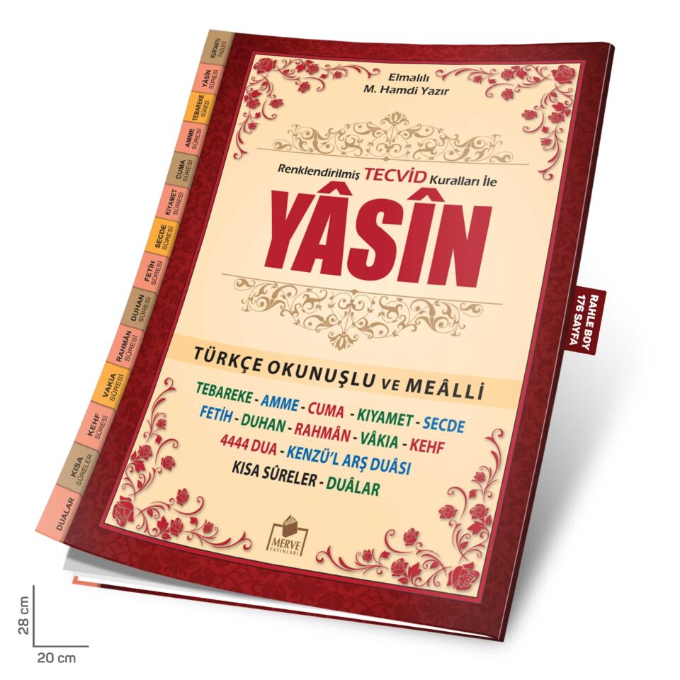 Merve Yayınları Tecvidli Yasini Şerif Türkçe Fihristli Rahle Boy
