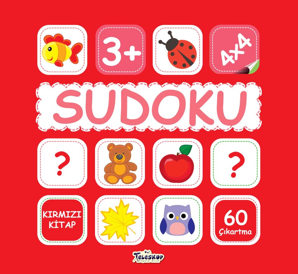Teleskop Sudoku 4X4 Kırmızı Kitap 3+ Yaş