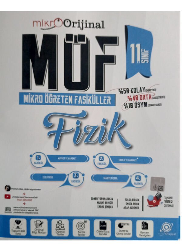Orijinal Yayınları 11.Sınıf Mikro Orijinal Möf Fizik Set
