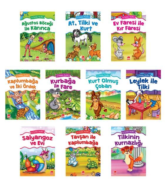 Ema Çocuk 1.Sınıf La Fontaine Masalları Büyük Boy 10 Kitap Set