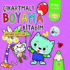 0-6 Yaş Yayınları Çıkartmalı Boyama Kitabım Hayvan Dostlar