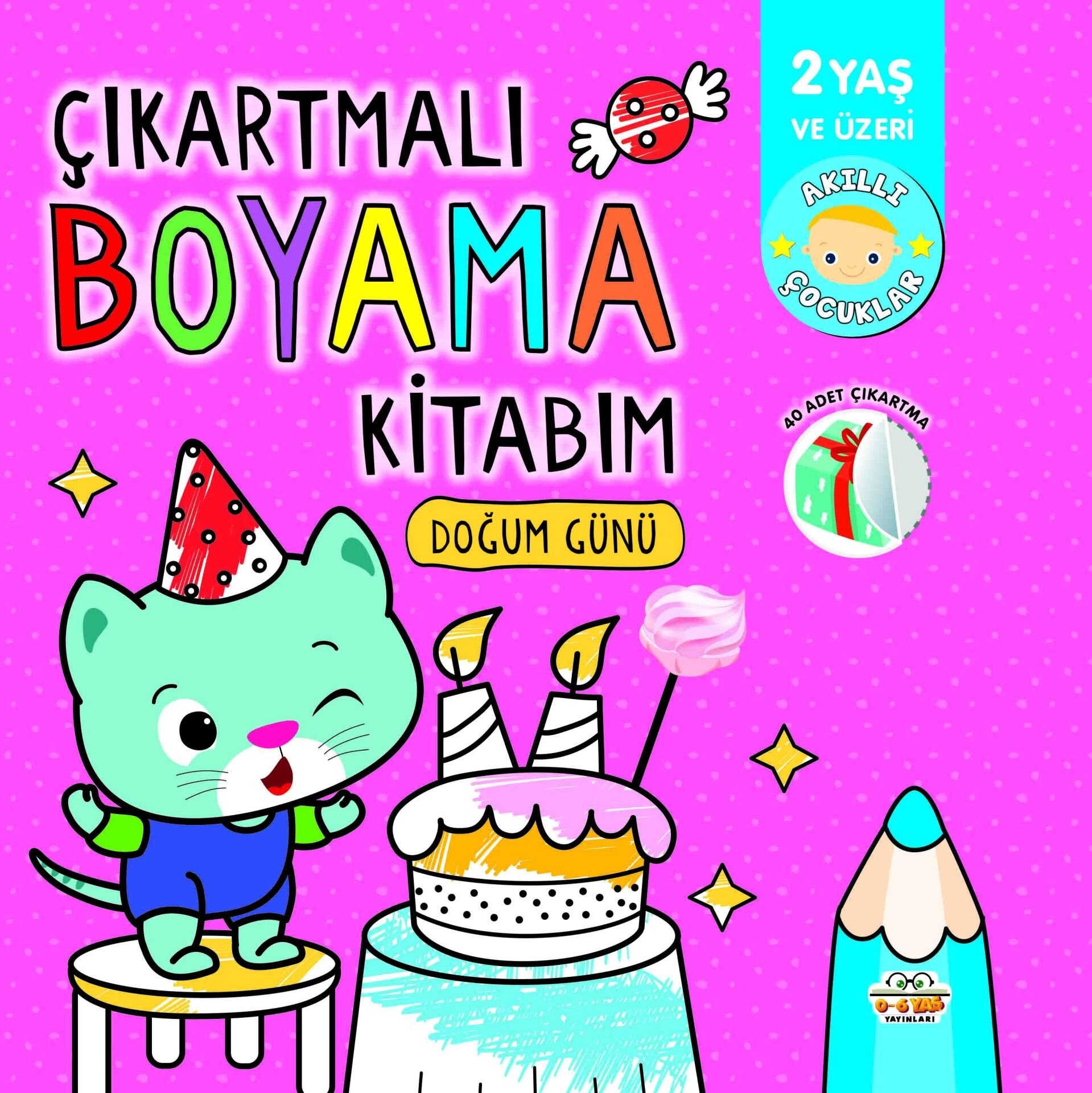 0-6 Yaş Yayınları Çıkartmalı Boyama Kitabım Doğum Günü