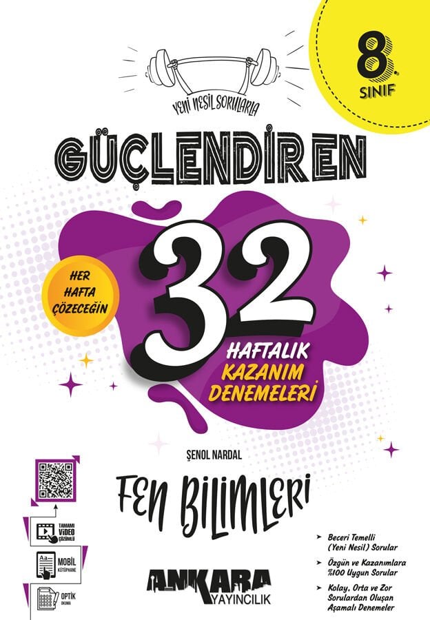 Ankara Yayıncılık 8. Sınıf 32 Haftalık Güçlendiren Fen Bilimleri Kazanım Denemeleri
