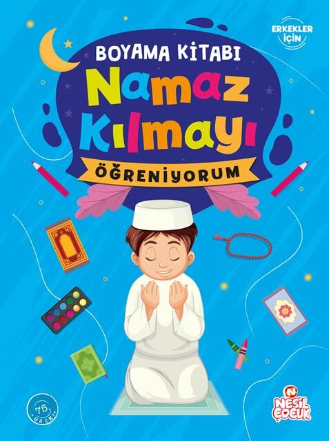 Nesil Çocuk Namaz Kılmayı Öğreniyorum Erkek  Boyama
