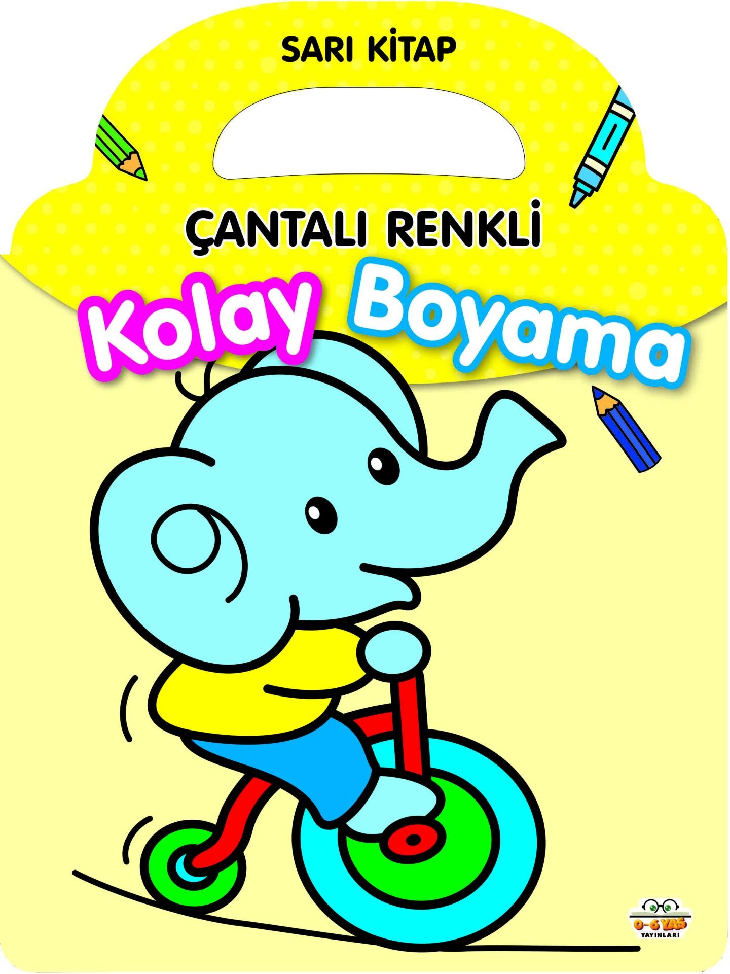 0-6 Yaş Yayınları Çantalı Renkli Kolay Boyama Sarı Kitap