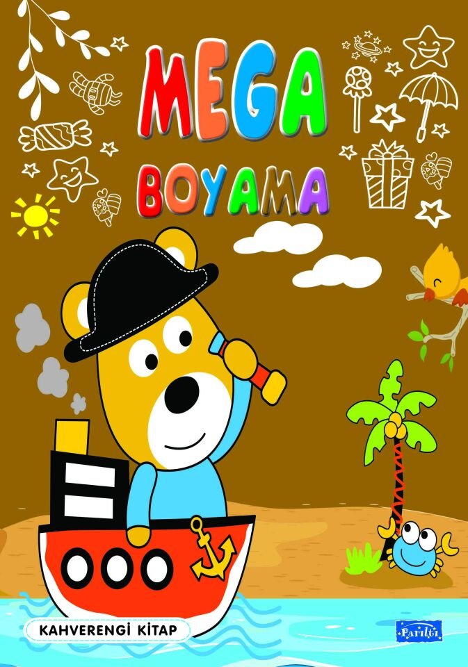 Parıltı Yayıncılık Mega Boyama-Kahverengi Kitap