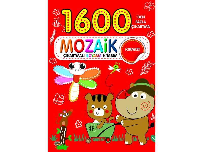0-6 Yaş Yayınları 1600 Mozaik Çıkartmalı Boyama Kitabım Kırmızı