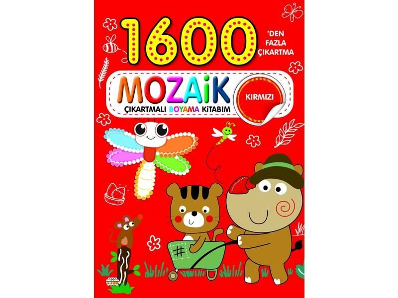 0-6 Yaş Yayınları 1600 Mozaik Çıkartmalı Boyama Kitabım Kırmızı