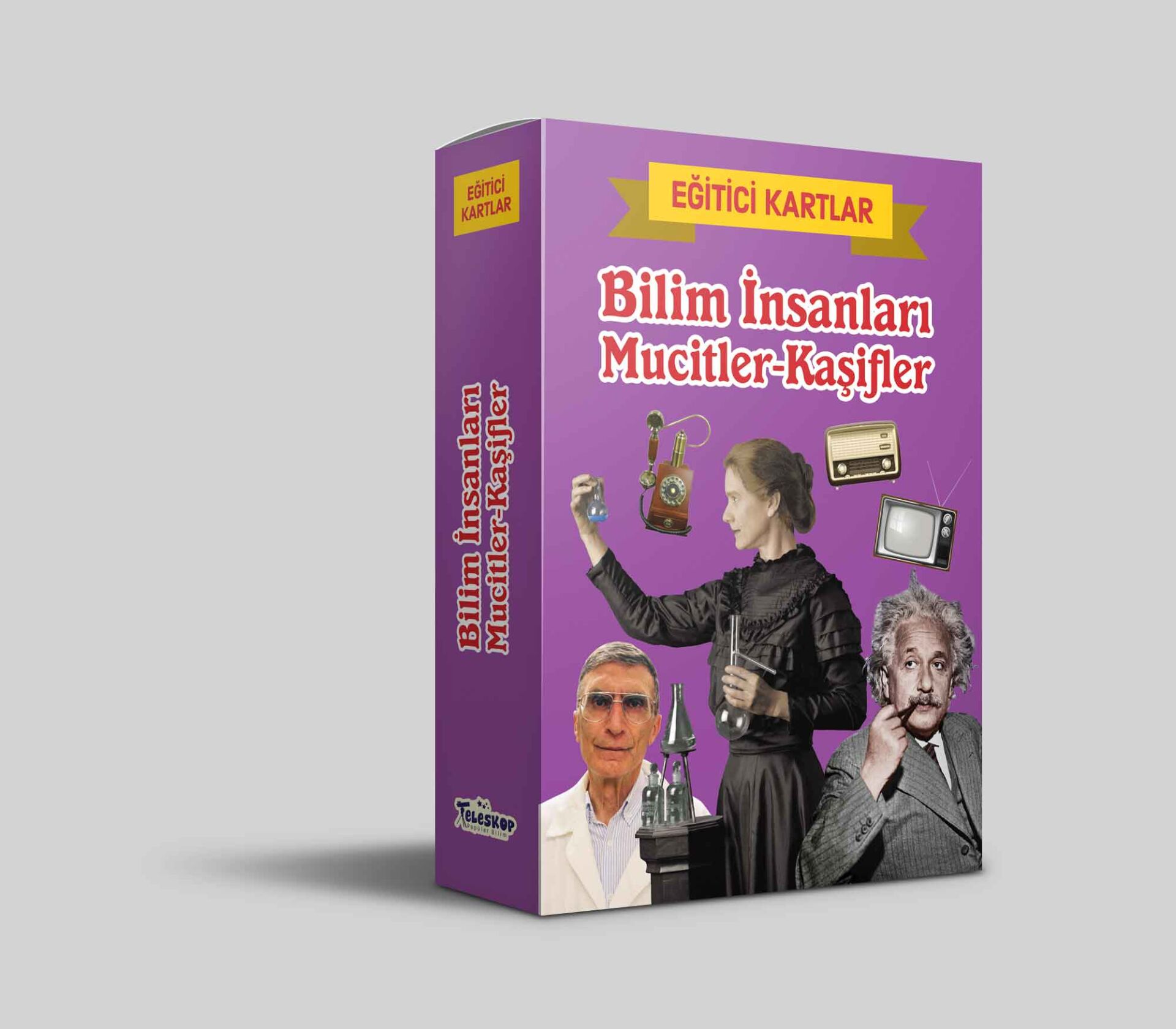 Teleskop Eğitici Kartlar  Bilim İnsanları Mucitler Kaşifler