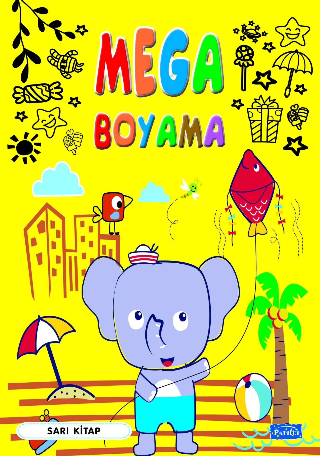 Parıltı Yayıncılık Mega Boyama-Sarı Kitap