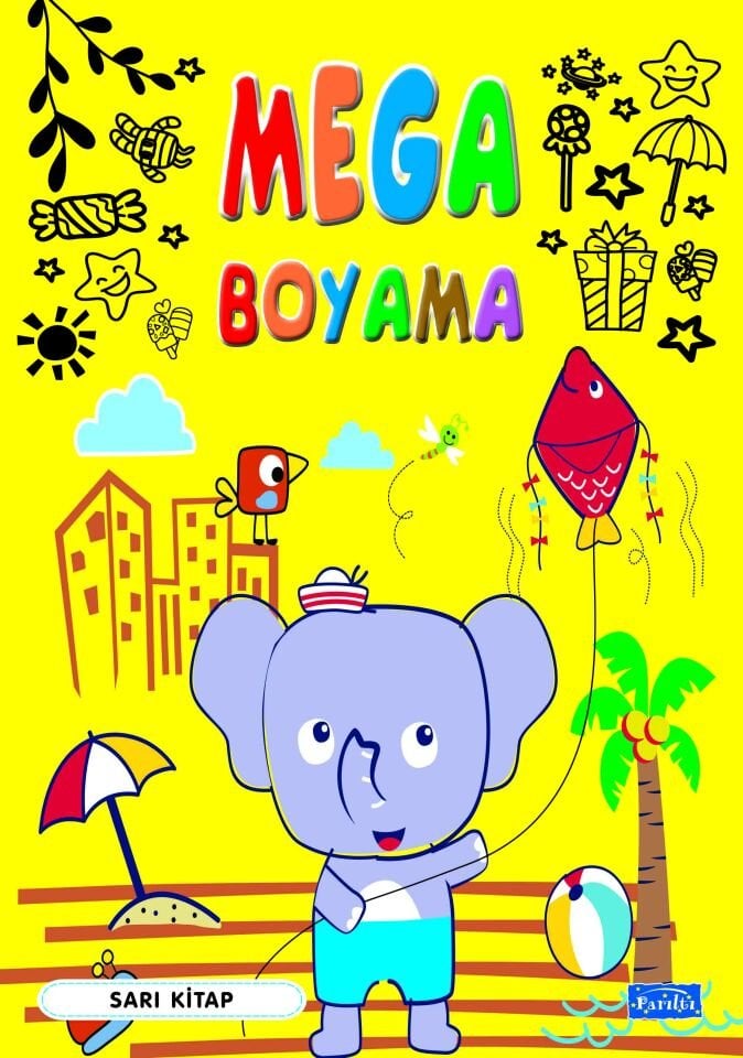 Parıltı Yayıncılık Mega Boyama-Sarı Kitap