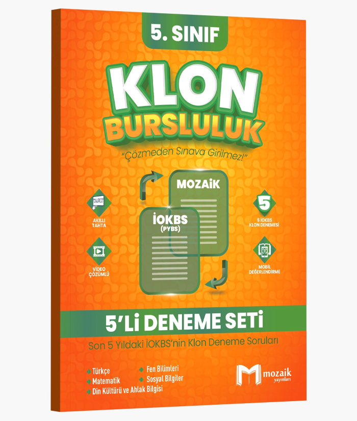 2026 Mozaik Yayınları 5.Sınıf Klon Bursluluk 5'Li Deneme Seti