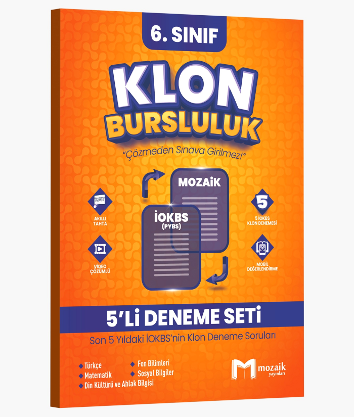 Mozaik Yayınları 6.Sınıf Klon Bursluluk 5'Li Deneme Seti