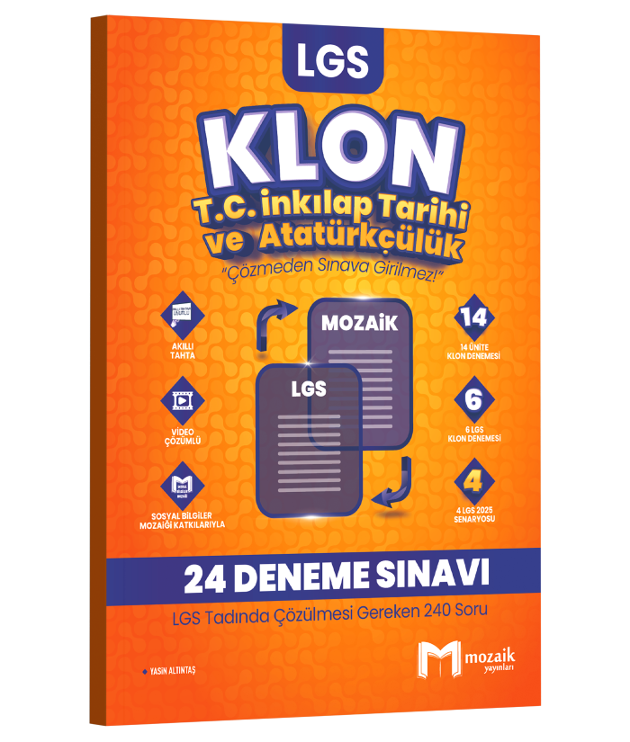 Mozaik Yayınları 8.Sınıf Lgs T.C.İnkilap Tarihi ve Atatürkçülük 24'Lü Deneme Sınavı