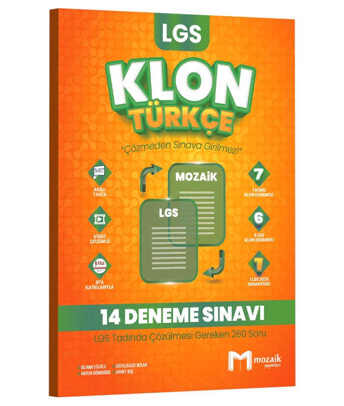 Mozaik Yayınları 8.Sınıf Lgs Klon Türkçe 14'Lü Deneme Sınavı