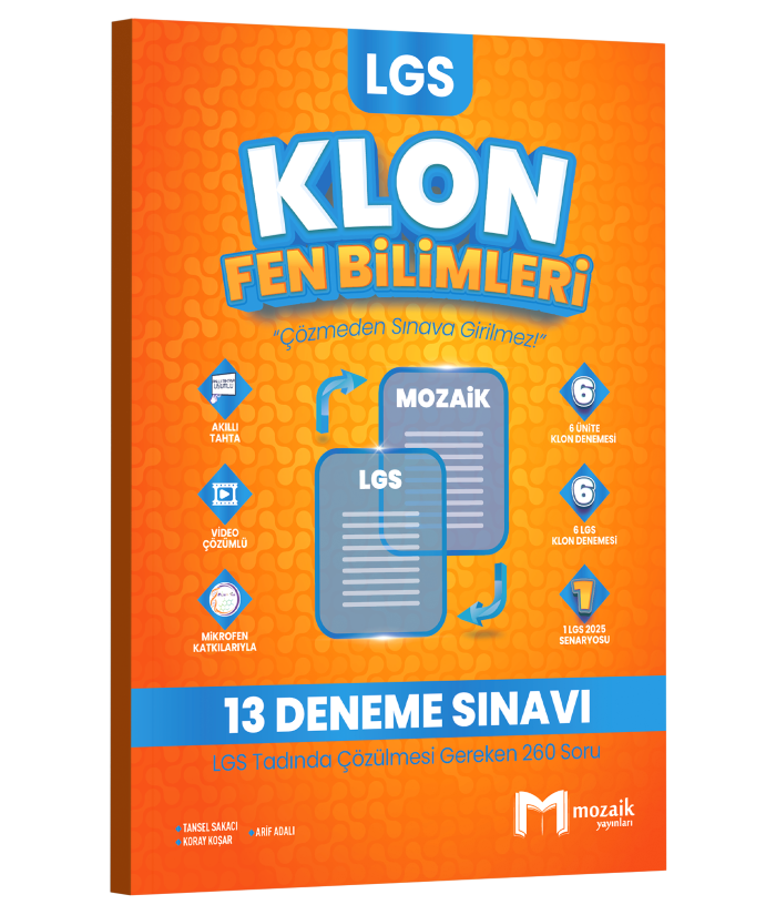 Mozaik Yayınları 8.Sınıf Lgs Klon Fen Bilimleri 13'Lü Deneme Sınavı