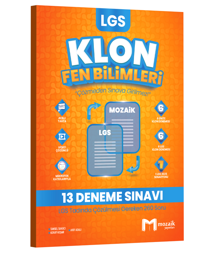 2026 Mozaik Yayınları 8.Sınıf Lgs Klon Fen Bilimleri 13'Lü Deneme Sınavı