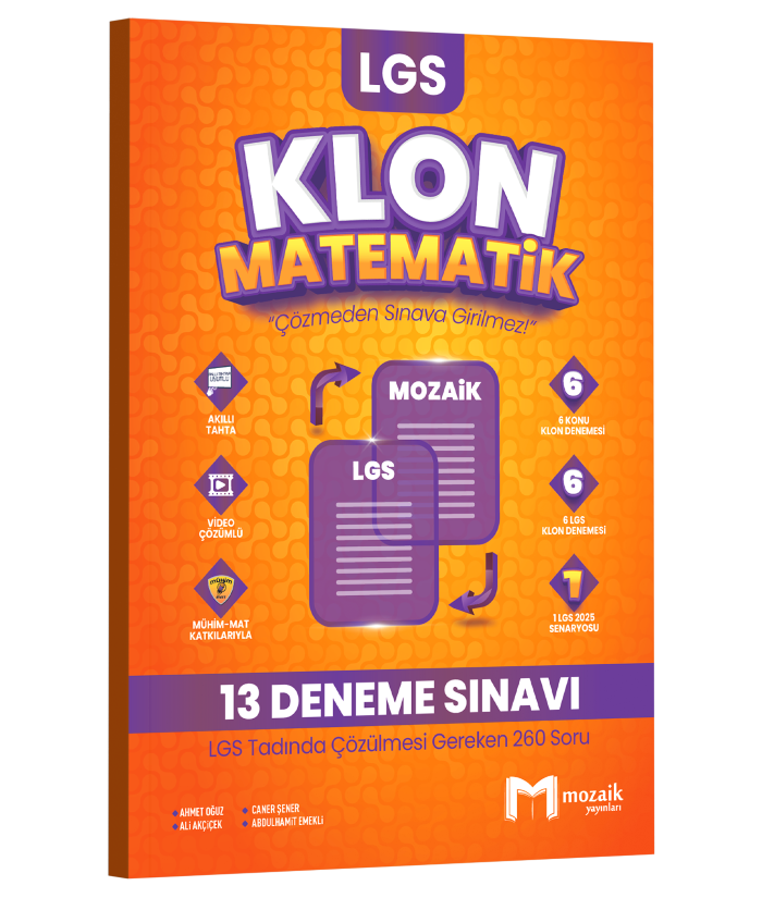 2026 Mozaik Yayınları 8.Sınıf Lgs Klon Matematik 13'Lü Deneme Sınavı