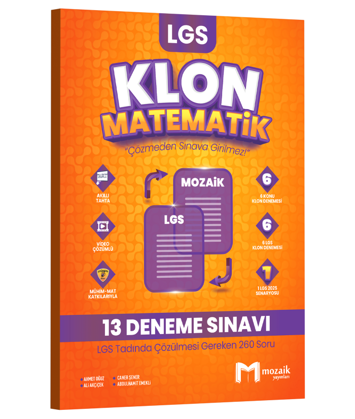 2026 Mozaik Yayınları 8.Sınıf Lgs Klon Matematik 13'Lü Deneme Sınavı