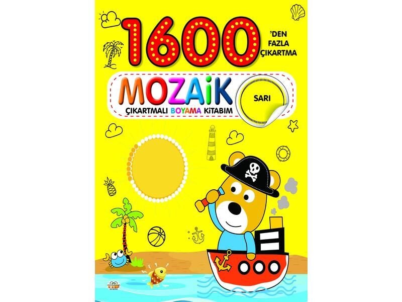 0-6 Yaş Yayınları 1600 Mozaik Çıkartmalı Boyama Kitabım Sarı Kitap