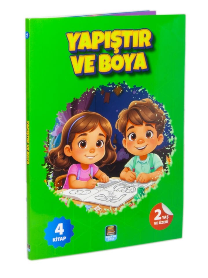 Mercan Okul Yapıştır ve Boya Renkli Çıkartmalı İlk Yapıştırmalarım (4 Kitap Set) 3+Yaş