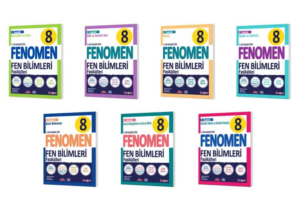 2027 Fenomen Yayıncılık 8.Sınıf Fen Bilimleri Fasikülleri 7 Kitap Set