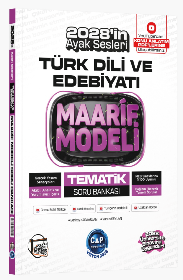 2027 Çap Yayınları Ders Platosu Tyt Türk Dili ve Edebiyatı Maarif Modeli Tematik Soru Bankası