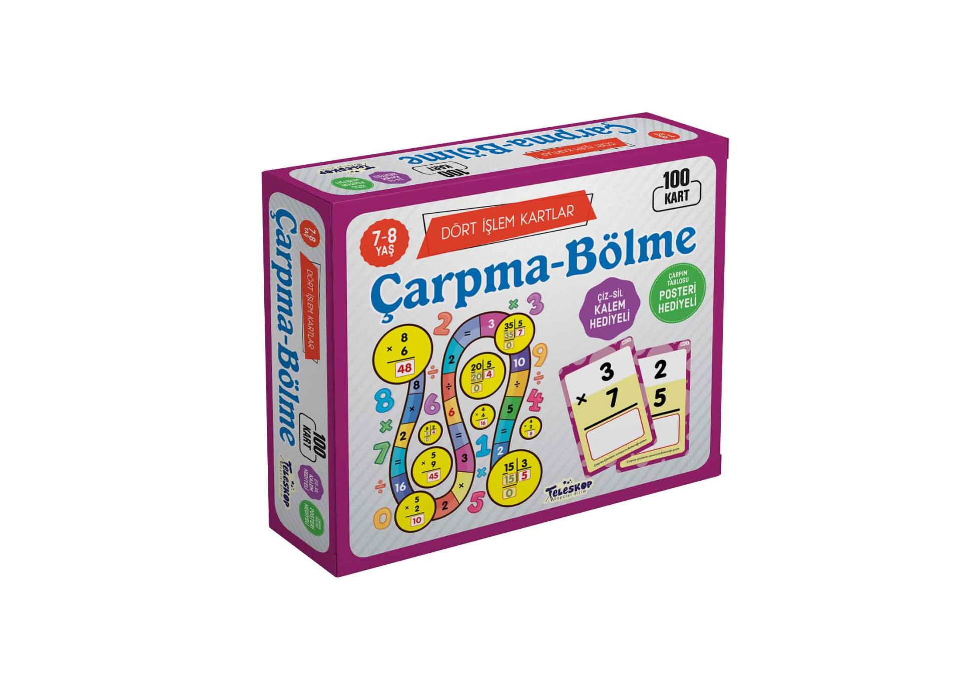 Teleskop Dört İşlem Kartları  Çarpma Bölme 7-8 Yaş