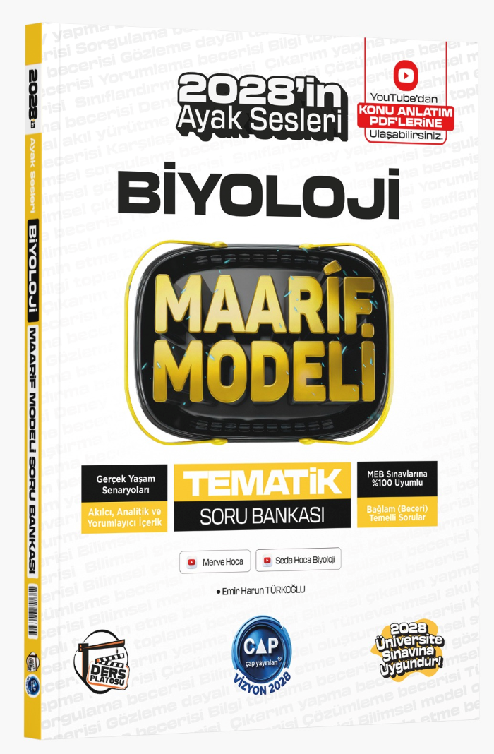 2027 Çap Yayınları Ders Platosu Tyt Biyoloji Maarif Modeli Tematik Soru Bankası